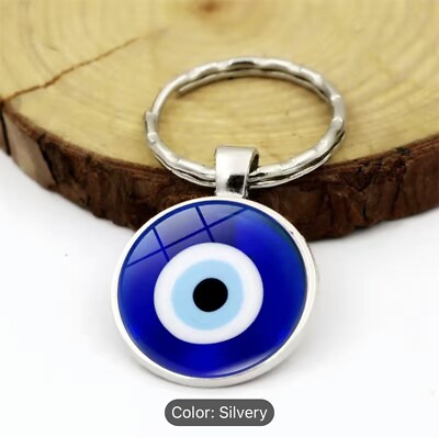#ad New Evil Eye Keychain Accessories Turkey Evil Eyes Lucky Pendant Metal KeyChain