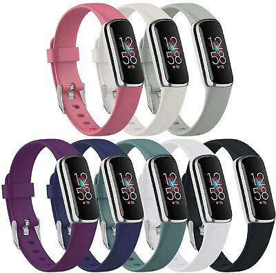 #ad Sport Silicone Straps For Fitbit Luxe Soft Wristband Replacement Watch Band