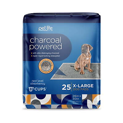 #ad Pet Life Unlimited Dog Pads Charcoal XL 25ct