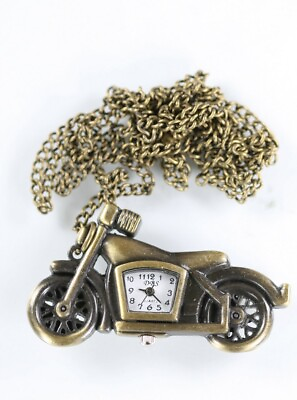 #ad Pendant Women Watch Stainless Gold Steel Motorcycle Chain White Battery Quartz