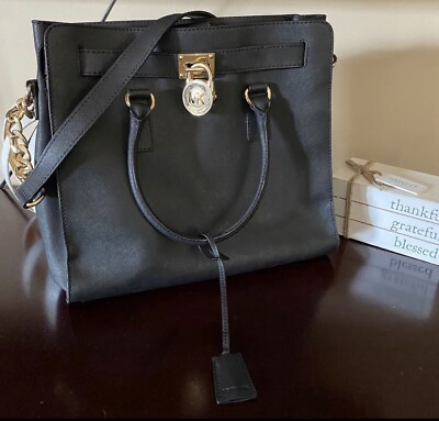 #ad Michael Kors Womens Handbag Black amp; Gold