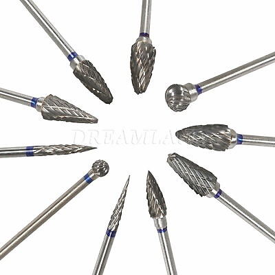 #ad Dental Lab Polishing Bur Drills Tungsten Steel Carbide Burs HP 2.35MM Burrs