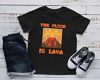 #ad Funny Cute Floor is Lava Volcano Science Teacher Geek T Shirt