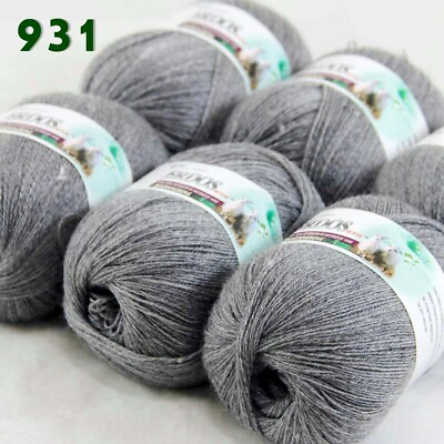 #ad Sale 6 Skeinsx50g LACE Soft Acrylic Wool Cashmere hand knitting Crochet Yarn 931