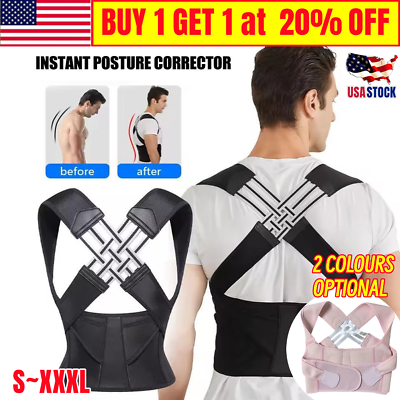 #ad Posture Corrector Shoulder Support Belt Body Brace Bad Back Lumbar Men Women NEW