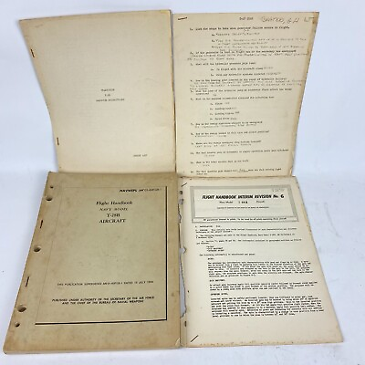 #ad Original Flight Handbook for Navy Model T 28B Aircraft 1954 amp; Papers Lot Vintage