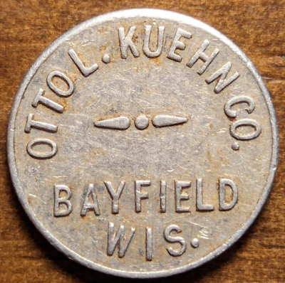 #ad Bayfield Wisconsin WI Otto L. Kuehn One Barrel Dressed Herring Rare Trade Token