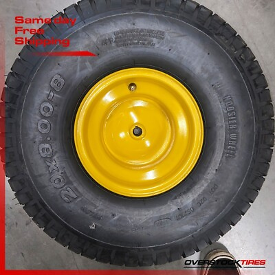 #ad 2 NEW 20x8 8 Hoosier Wheel 4 PLY Tires amp; 8x7 Yellow Steel Wheels