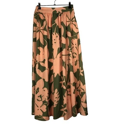 #ad Boutique New Collection Green amp; Pink Floral Maxi Skirt S