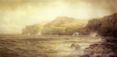 #ad Oil Conanicut Island from Gray Cliff Newport William Trost Richards seascape 48quot;