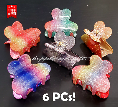 #ad 6 PCs Glitter Fashion Hair Clips All 6 Colors Light weight Hair Clip NEW