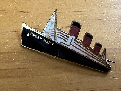 #ad Vintage Queen Mary Lapel Stick Pin Enamel Painted