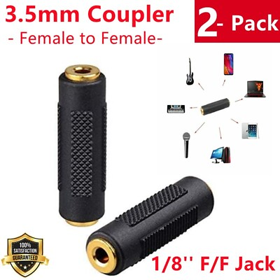 #ad 2 Pack Stereo 3.5mm Coupler Aux Female to Female 1 8quot; F F Jack Audio Adapter