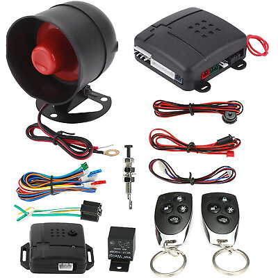 #ad Universal Car Alarm Security Protection System Keyless Entry System2Remote E4E4