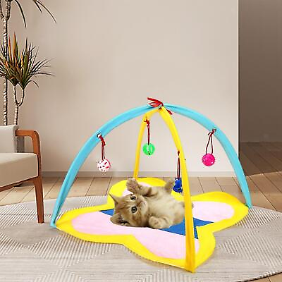 #ad Cat Activity Center for Indoor Cats Mobile Activity with Hanging Balls Tent Toys