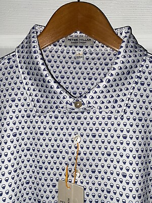 #ad Peter Millar Crown Sport Seeing Double Performance JerseyGolf Polo Large￼￼￼￼￼￼