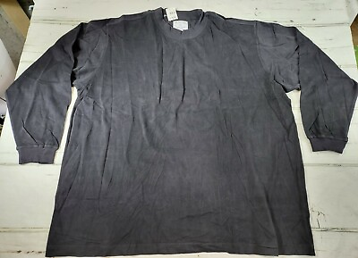 #ad Vintage 90#x27;s Axis Mens 4XB Combed Cotton Black Long Sleeve Shirt NWT MSRP $67