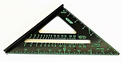 #ad GRIP PROFESSIONAL HEAVY DUTY ALUMINUM MEASURING RAFTER PROTRACTOR SQUARE 30118