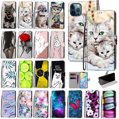 #ad Flip Leatehr Pattern Case Wallet Cover for iPhone 11 12 Pro Max X XS XR 7 8 Plus