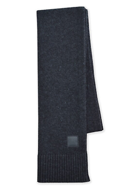 #ad BOSS Hugo Mens Akotaonos 1 Soft Knit Wool Blend Scarf 12quot; x 72quot; Dk Grey 8091 10