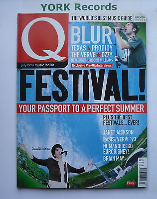 #ad Q MAGAZINE July 1998 Festival Brian May John Coltrane Nick Cave