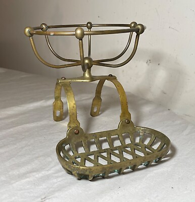 #ad antique industrial style brass tub or wall bathroom soap sponge fixture holder