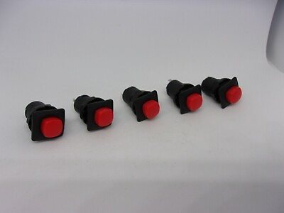 #ad 5x Pack Lot 3A 125V 1.5A 250V AC 12mm 2 Pins Red Push Power Switch Button On Off $13.22