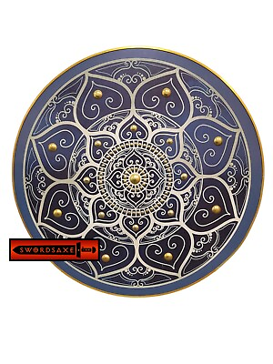 #ad Coastal Mandala Geometric Mystical Pattern Wall Décor Canvas Wooden Round Shield