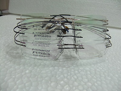 #ad HINGELESS TITANIUM RIMLESS Frames POLYCARBONATE ANTIGLARE Lens Reading Glasses