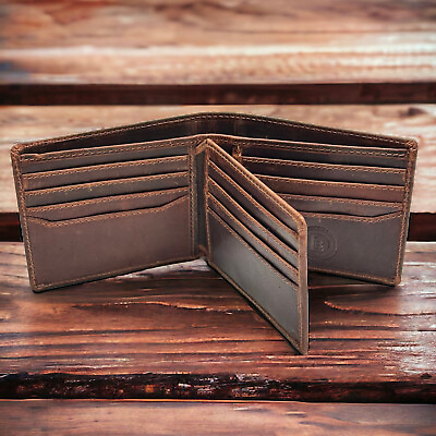 #ad RFID Blocking Slim Thin Bifold Credit Card ID Vintage Leather Wallet for Men...