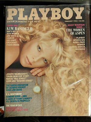 #ad Vintage Playboy Magazine February 1983 Nice Condition KIM BASINGER BAGGED