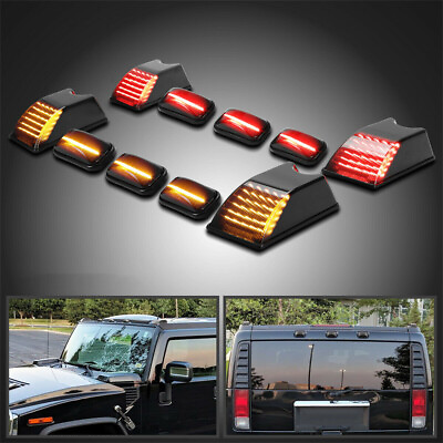 #ad 10x LED Cab Roof Top Marker Light Lamp Smoke For 2005 2009 Hummer H2 SUT
