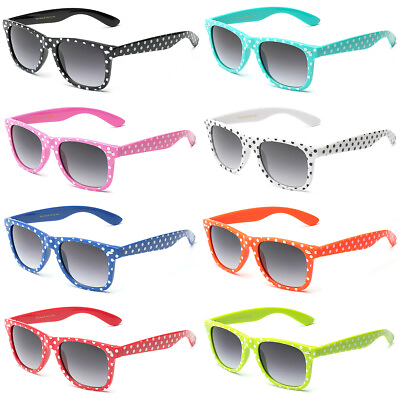 #ad New Polka Dot Square Retro Fashion Glasses Women Teen Girls Designer Sunglasses