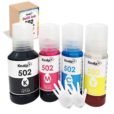 #ad 4PK Koala Ink Refill Kits Fit Epson 502 ET 2750 2760 2850 2700 3760 4760 ST 2000