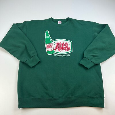 #ad Vintage Soffe Sweats Ale 8 Soda Sweatshirt Adult Extra Large XL Green Crew Neck $24.99