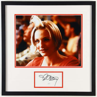 #ad Cameron Diaz Signed quot;There#x27;s Something About Maryquot; Custom Framed Cut Display JS