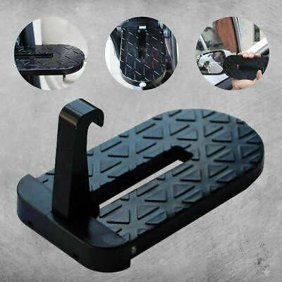 #ad Black Folding Car Door Latch Hook Step Mini Foot Pedal Roof Ladder Universal