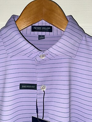 #ad Peter Millar Crown Crafted Violet Mist ￼￼ Duet Performance Jersey Golf Polo ￼￼￼