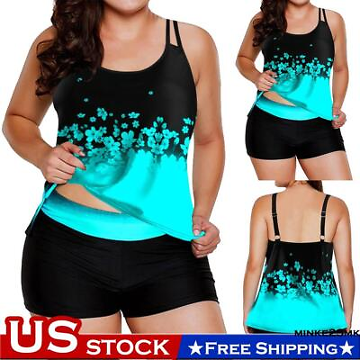 #ad ⭐⭐⭐Plus Size Women Swimwear Swimsuit Set Tank Tops Shorts Swimming Bathing Suit
