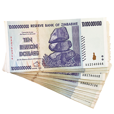 #ad Zimbabwe One 10 Billion Dollar Bill Banknote Paper Money World Currency