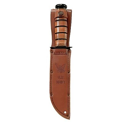 #ad KA BAR Sheath for Navy Fighter Knife Full Size Brown Leather USN 13 Inch 1225S