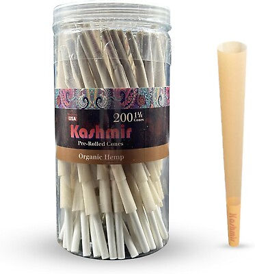 #ad Kashmir Pre Rolled Cones 1 1 4 Size Smooth Organic Rolling Papers Cones 200 Ct