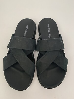 #ad Merrell Womens Around Town Sunvue J94140 Black Slide Sandals Size 5