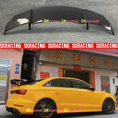 #ad For Audi 14 20 A3 S3 Rs3 Sedan GT Style Rear Trunk Spoiler Wing ABS Carbon Look