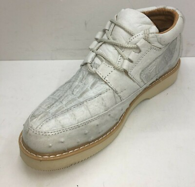 #ad Men#x27;s Crocodile Ostrich Print Leather Shoes Sz 6 13 Zapato Avestruz y Cocodrilo
