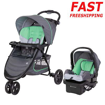 #ad EZ Ride Travel System Stroller amp; Infant Car Seat W Large Canopy Foldable 4 35 Lb
