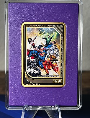 #ad JUSTICE LEAGUE mint Trading Coins DC COMICS NZ Mint #18 ONLY 20 ULTRA RARE Purp