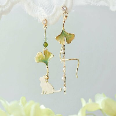 #ad Charm Asymmetrical Flower Cat Tassel Earrings Drop Dangle Women Party Jewellery