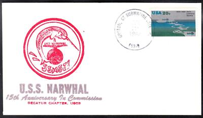#ad Submarine USS NARWHAL SSN 671 15th Anniversary Naval Cover C3797