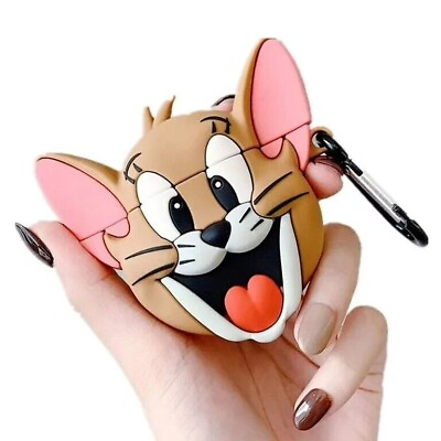 #ad Jerry3D Cartoon Silicone Case Cover for AirPods 1st 2nd Generation Tom and Jerry